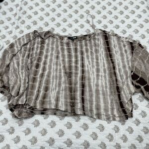 Fashion Nova Brown Tie-Dye Crop Top